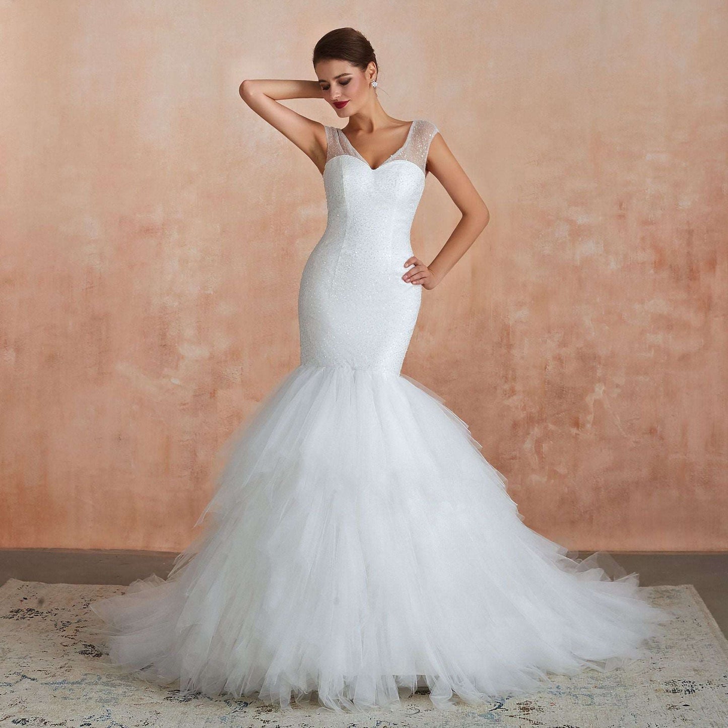 Fishtail Skirt Wedding Dress - Elder's Elegant Touch