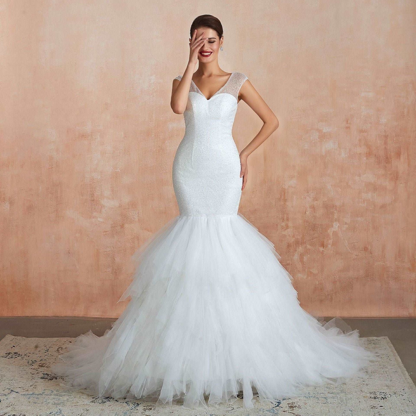 Fishtail Skirt Wedding Dress - Elder's Elegant Touch