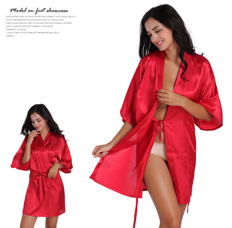 Bridesmaid Dressing Satin Robe - | Elders Elegant Touch