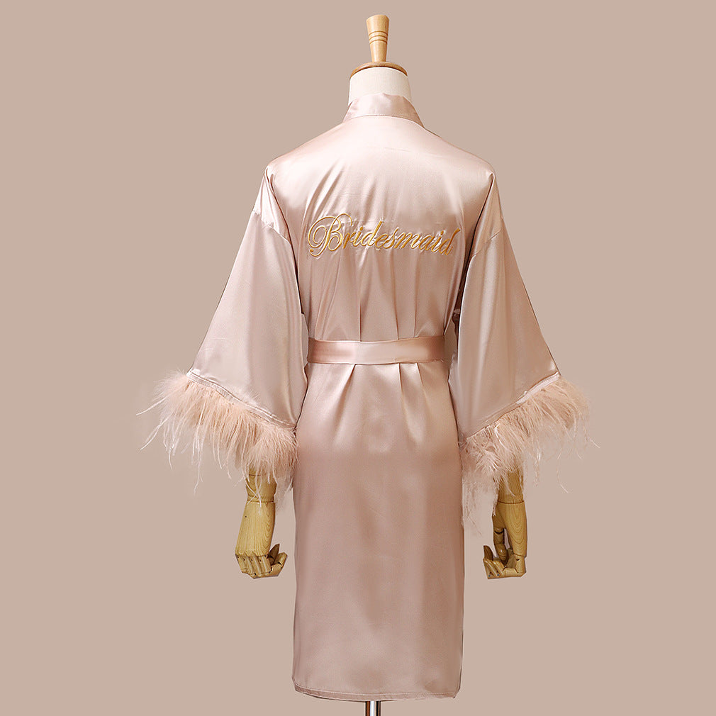 Feather Dressing Gown Wedding Party Costume - Elder's Elegant Touch