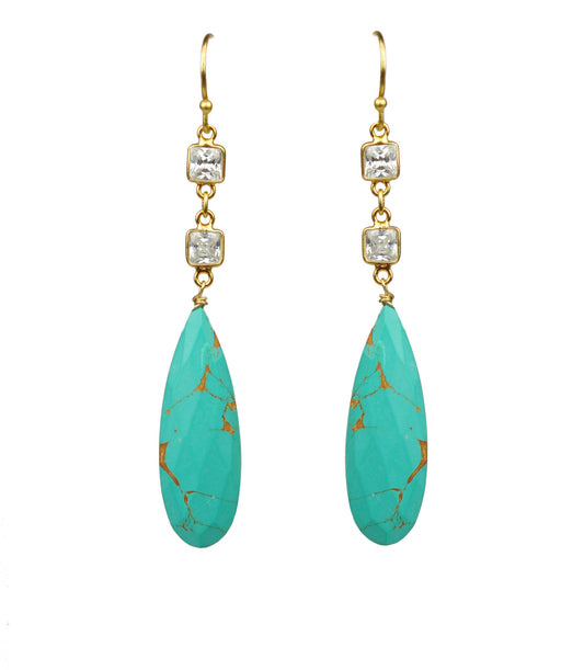 Turquoise Drop Earrings - | Elder's Elegant Touch